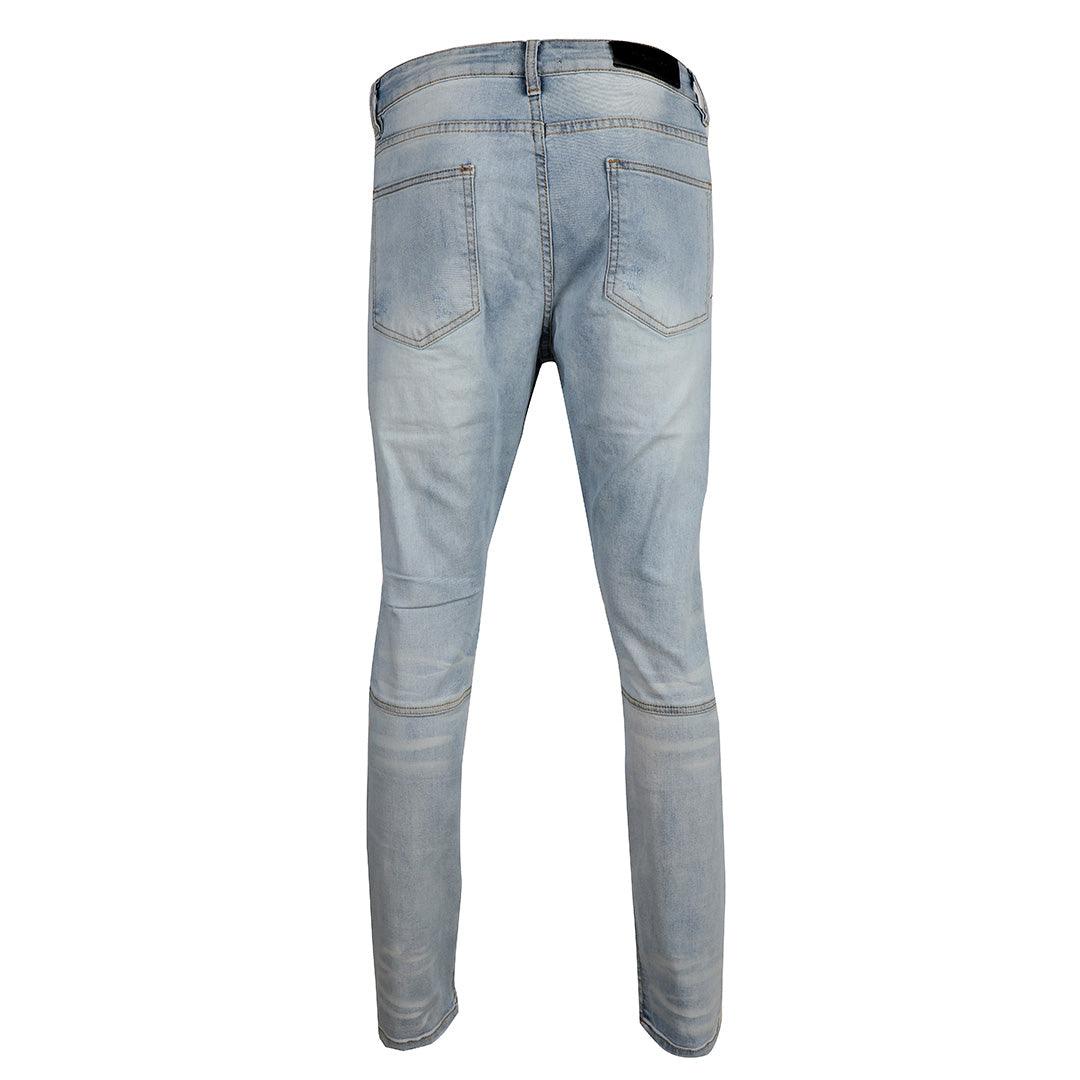 F.O.G Fourth Collection Ripped Mid-Rise Light Blue Jeans - Obeezi.com