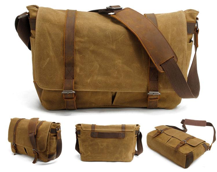 Faded Solid Canvas and inner purse Mini Crossbody Outdoor Khaki Bags - Obeezi.com