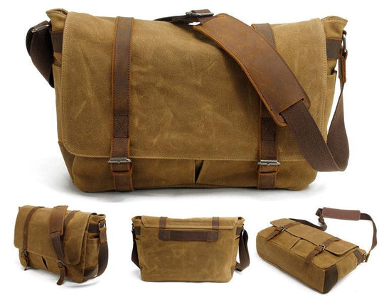 Faded Solid Canvas and inner purse Mini Crossbody Outdoor Khaki Bags - Obeezi.com