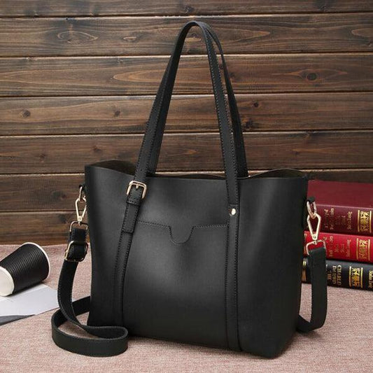 Famous Brands Vegan Women Tote Handbag- Black - Obeezi.com