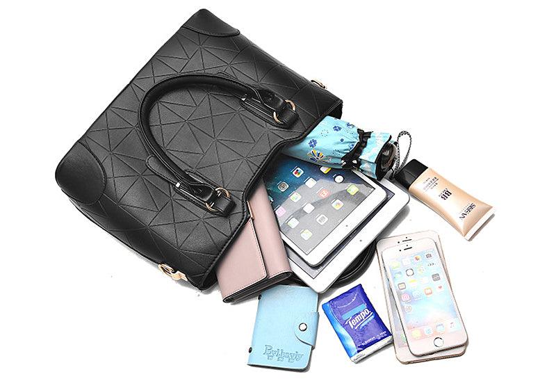 Fashion Unique 2 In 1 Patterned Leather Handbag - Blue - Obeezi.com