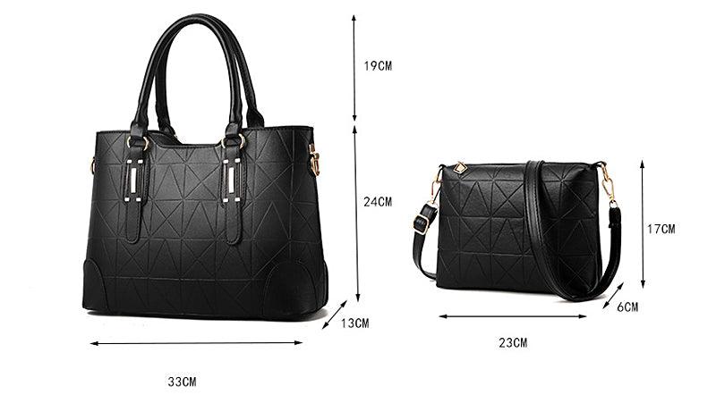 Fashion Unique 2 In 1 Patterned Leather Handbag - Red - Obeezi.com