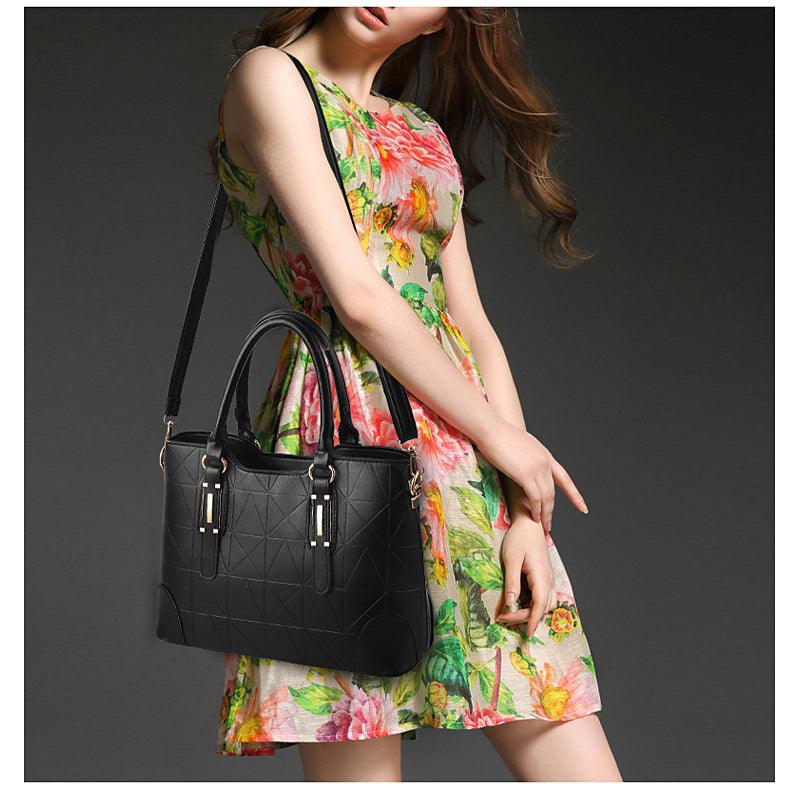 Fashion Unique 2 In 1 Patterned Leather Handbag - Yellow - Obeezi.com