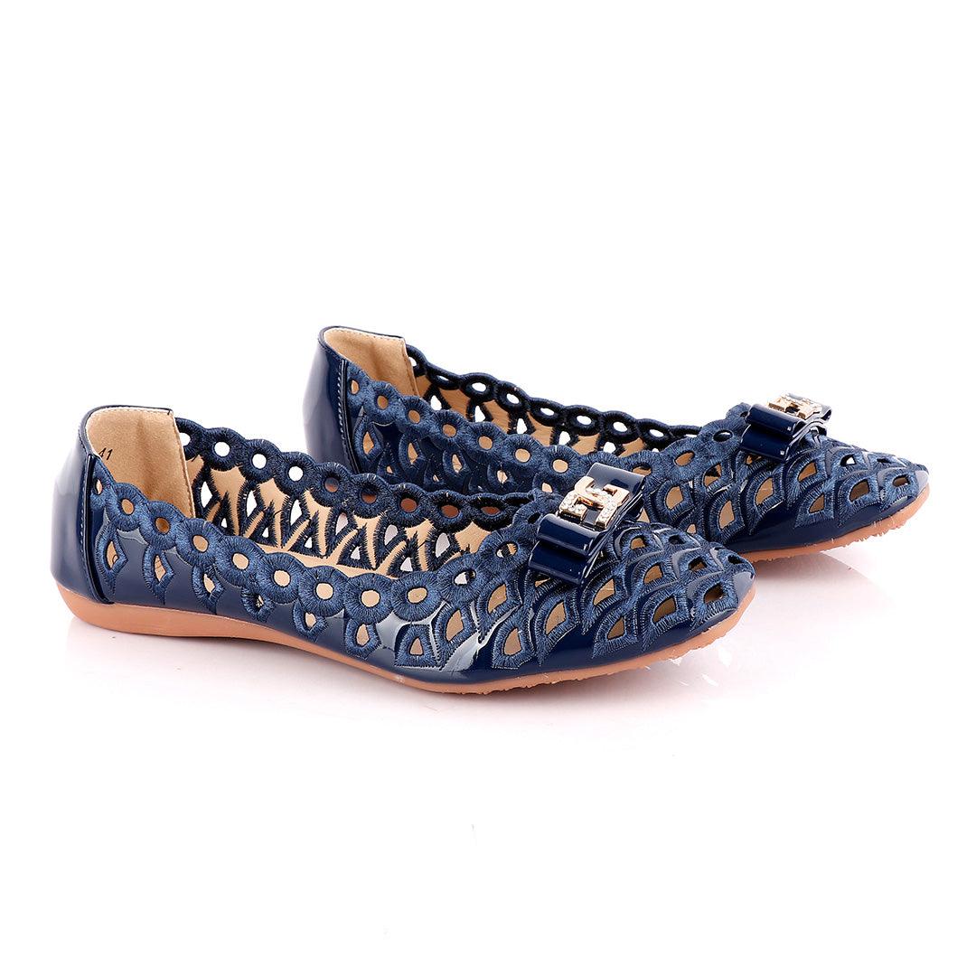 Fashionable Classic Basket Women's Blue Flat Shoe - Obeezi