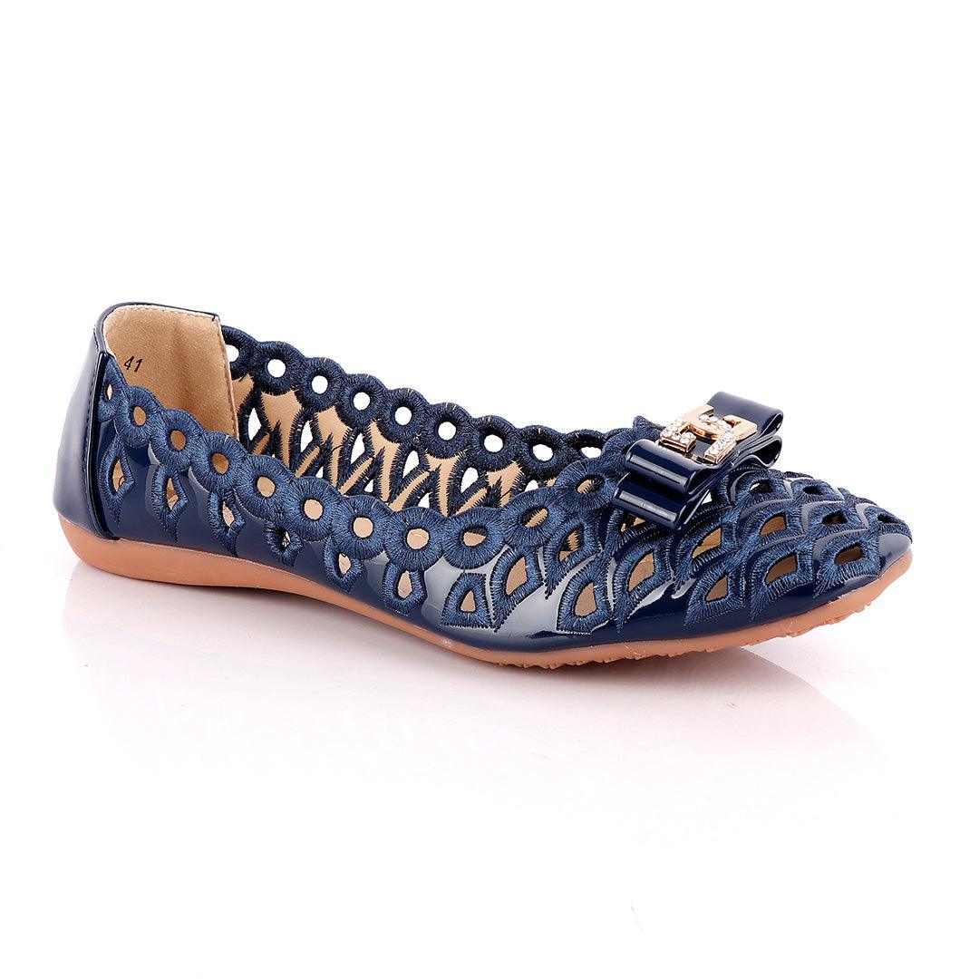 Fashionable Classic Basket Women's Blue Flat Shoe - Obeezi