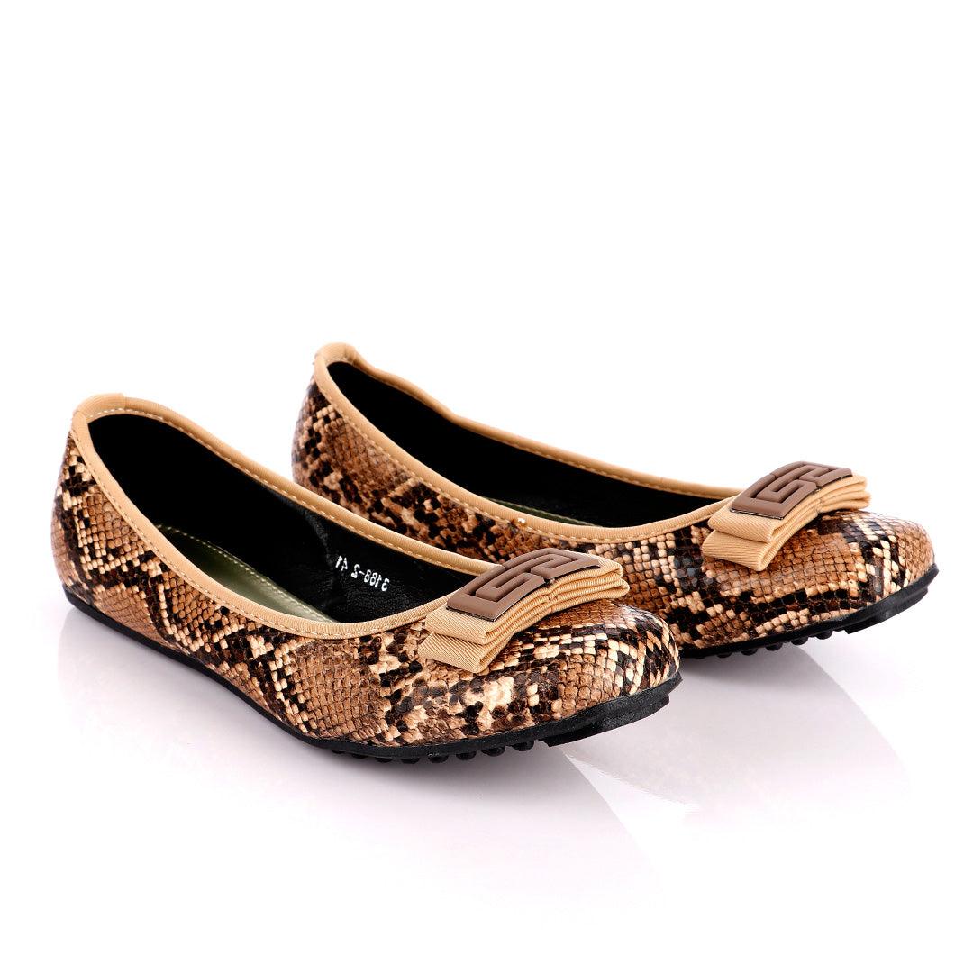 Fashionable Classic Brown Women's Flat Shoe - Obeezi