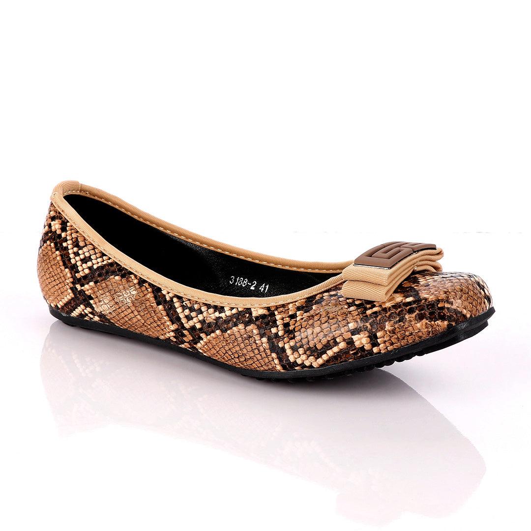 Fashionable Classic Brown Women's Flat Shoe - Obeezi