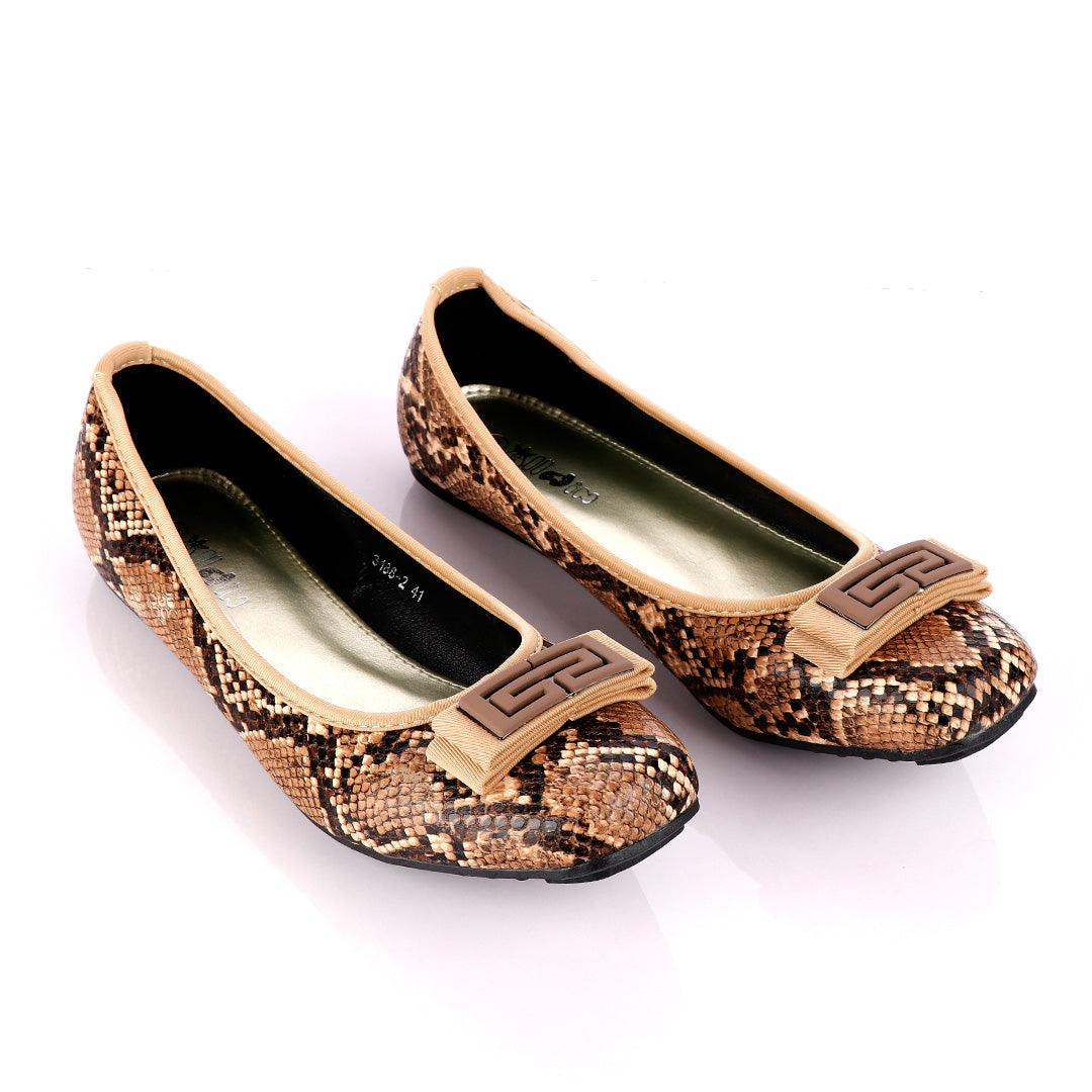 Fashionable Classic Brown Women's Flat Shoe - Obeezi