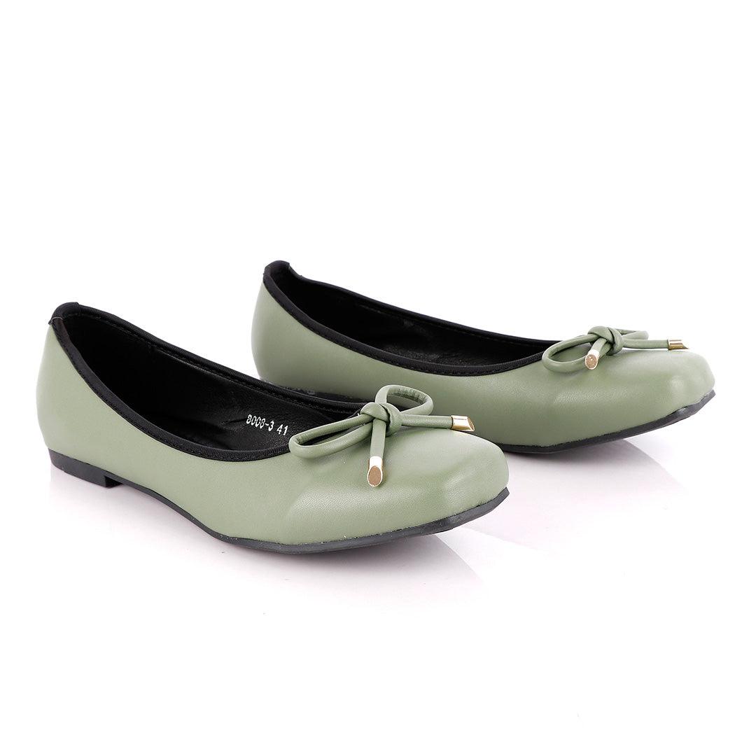Fashionable Classic Green Women's Flat Shoe - Obeezi