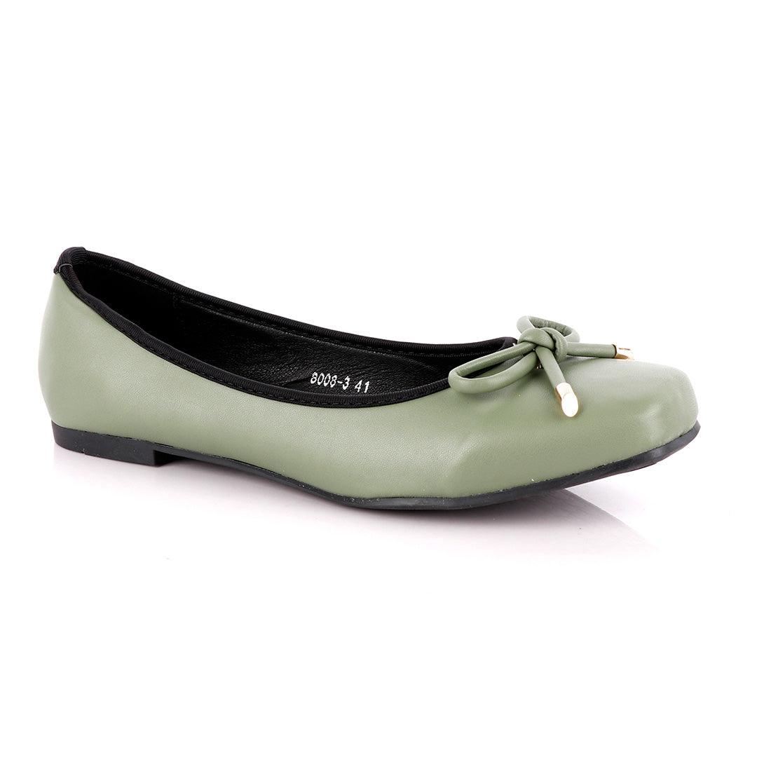 Fashionable Classic Green Women's Flat Shoe - Obeezi
