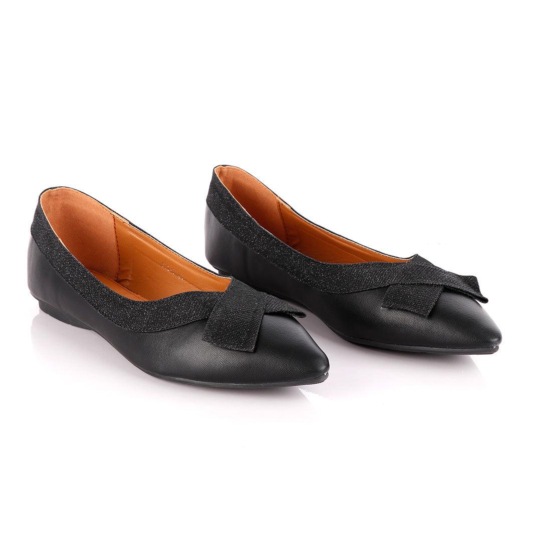 Fashionable Classic Office Woman's Flat Black shoe - Obeezi