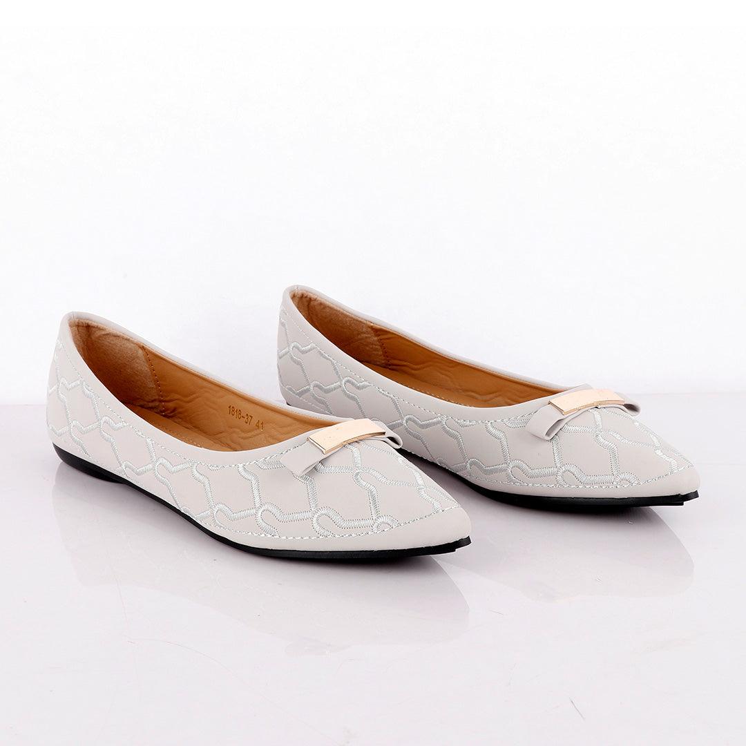 Fashionable Classic Office Woman's Flat Grey shoe - Obeezi