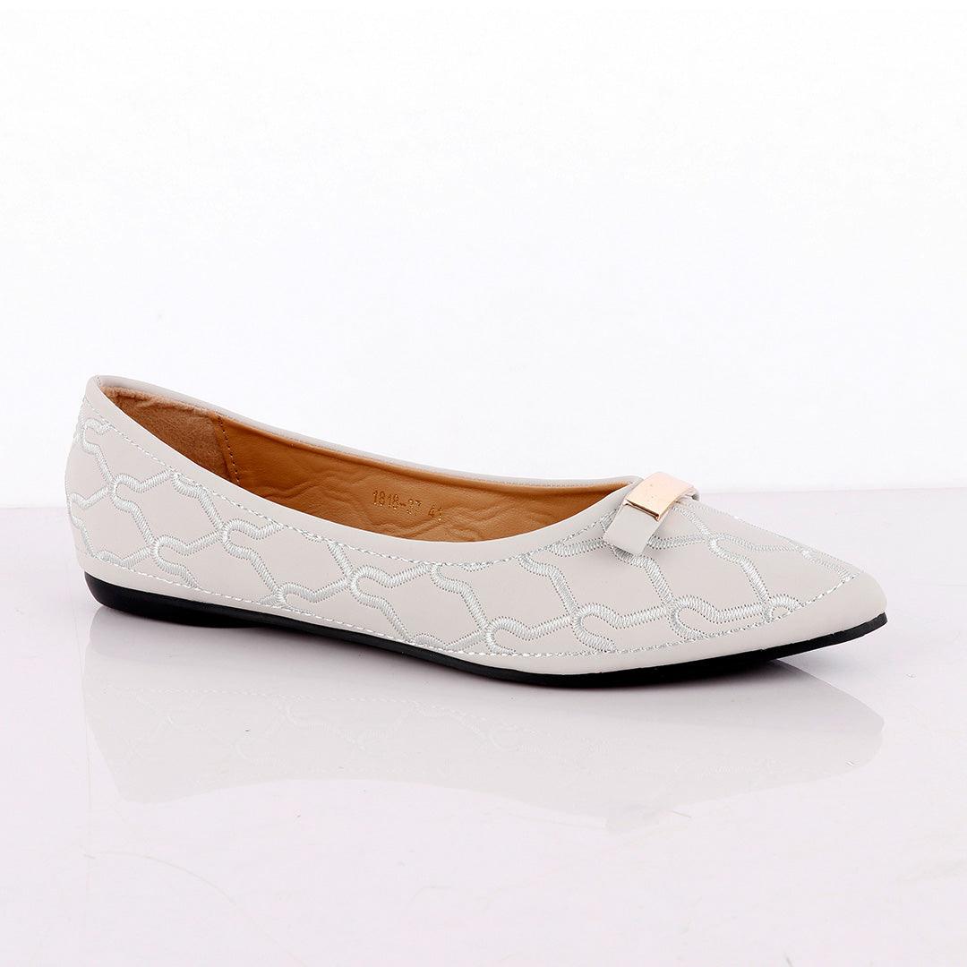 Fashionable Classic Office Woman's Flat Grey shoe - Obeezi
