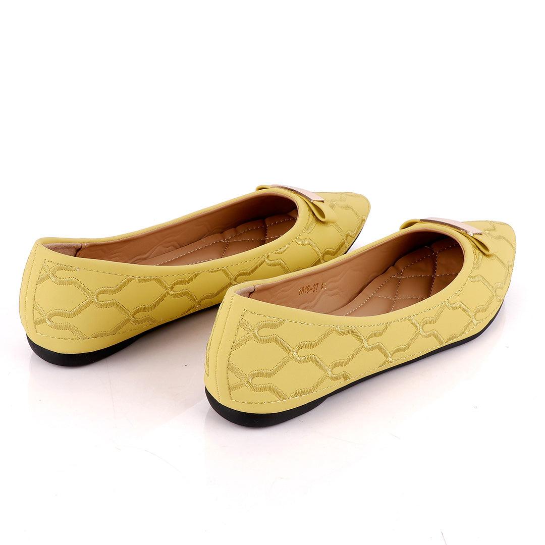 Fashionable Classic Office Woman's Flat Yellow shoe - Obeezi