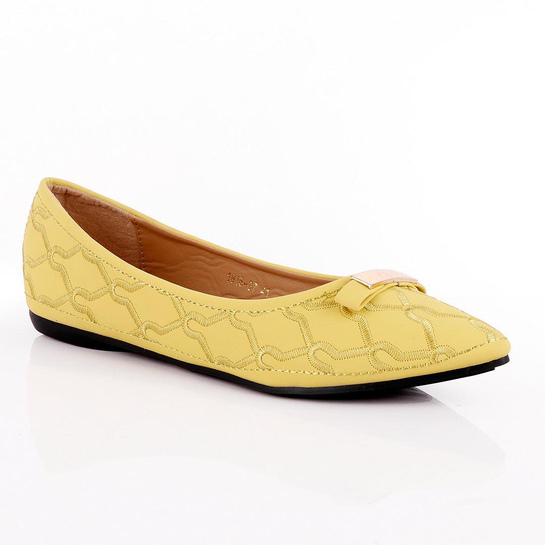 Fashionable Classic Office Woman's Flat Yellow shoe - Obeezi