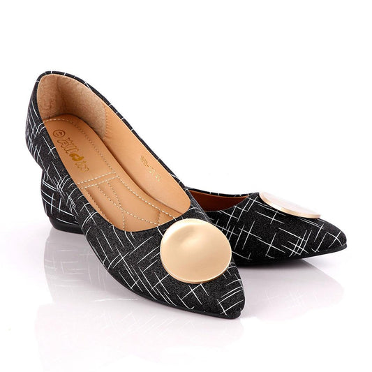 Fashionable Classic Shinning Black Women's Flat Shoe - Obeezi