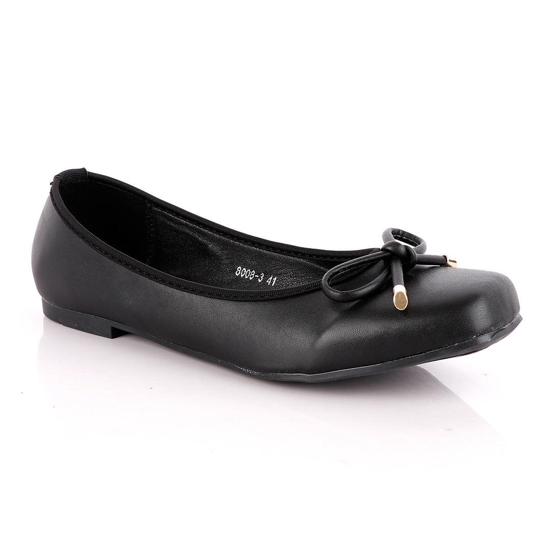Fashionable Classic Women's Black Flat Shoe - Obeezi