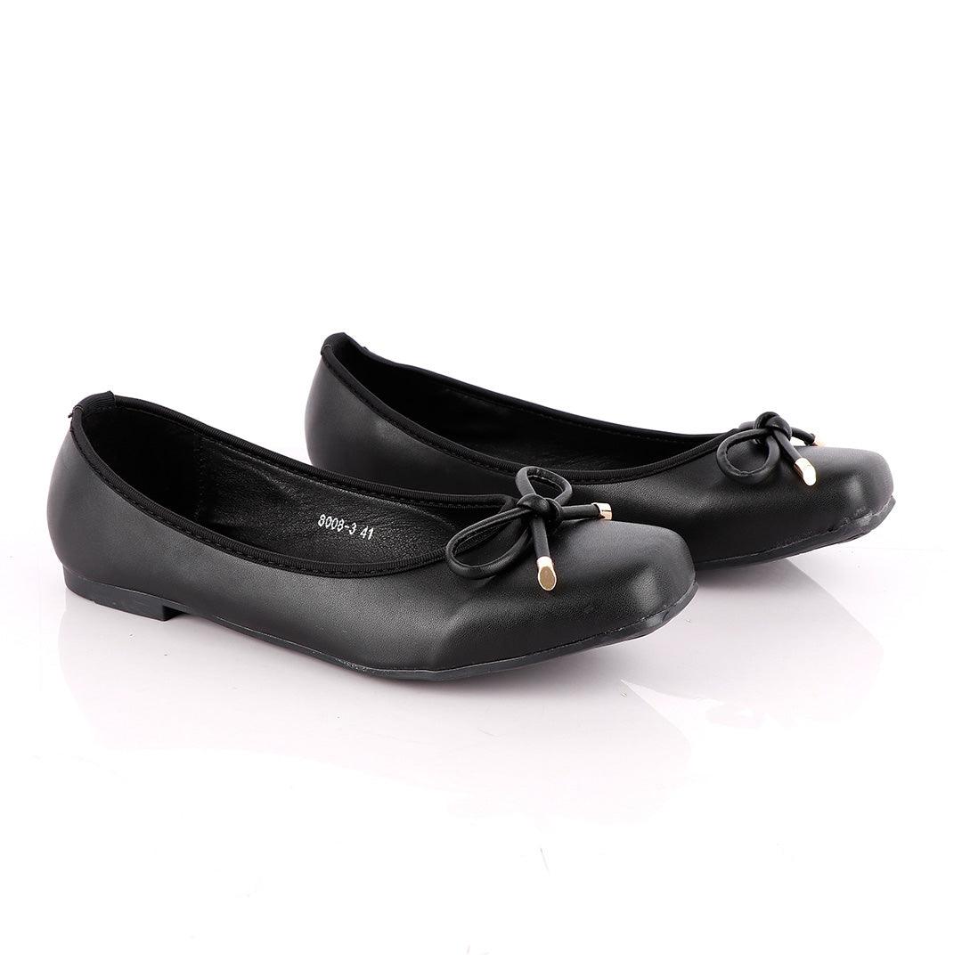 Fashionable Classic Women's Black Flat Shoe - Obeezi