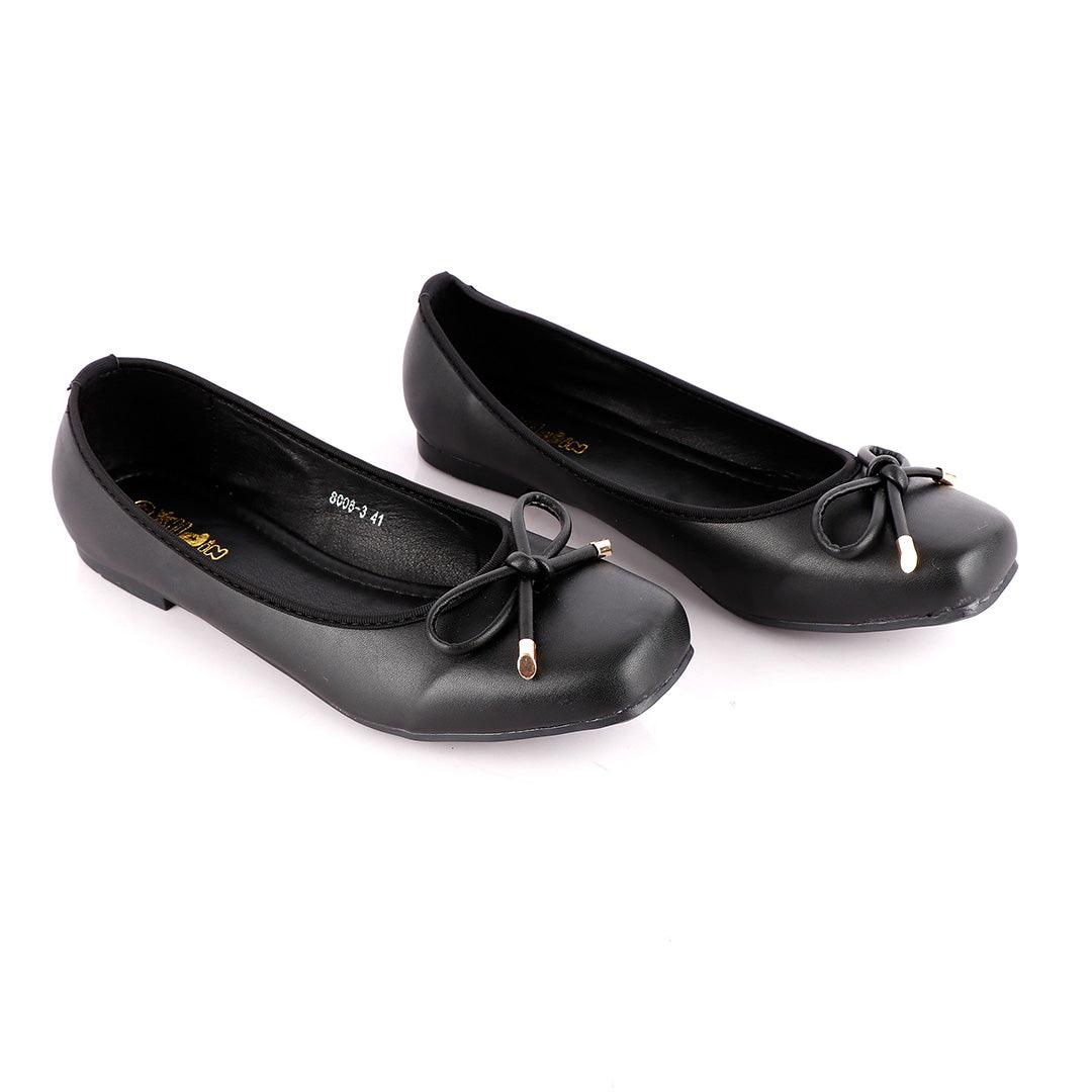 Fashionable Classic Women's Black Flat Shoe - Obeezi