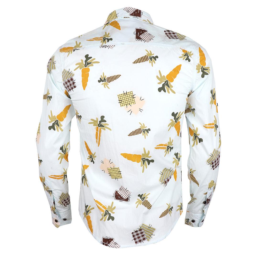 Fashionable Men's Classic Long Sleeve Shirt- Fluorescent Blue - Obeezi