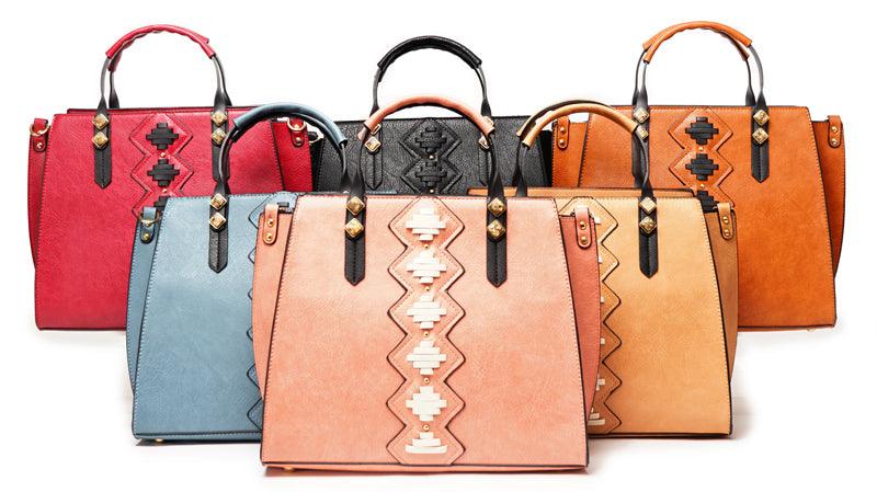 Fashionable Women Designer 2 in 1 Leather Orange Bags - Obeezi.com