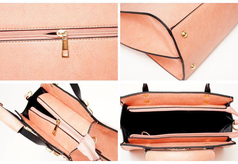 Fashionable Women Designer Leather Pink Bag - Obeezi.com