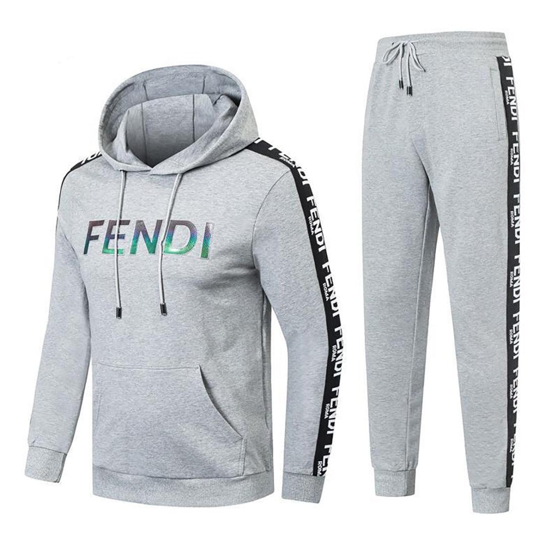 FD Luxury Men's Fashion Designer Hoodies Tracksuits-Ash - Obeezi.com