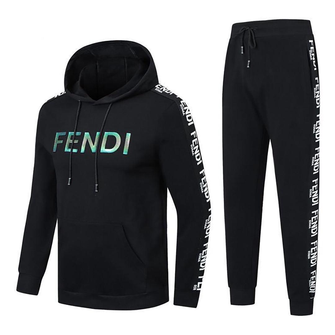 FD Luxury Men's Fashion Designer Hoodies Tracksuits-Black - Obeezi.com