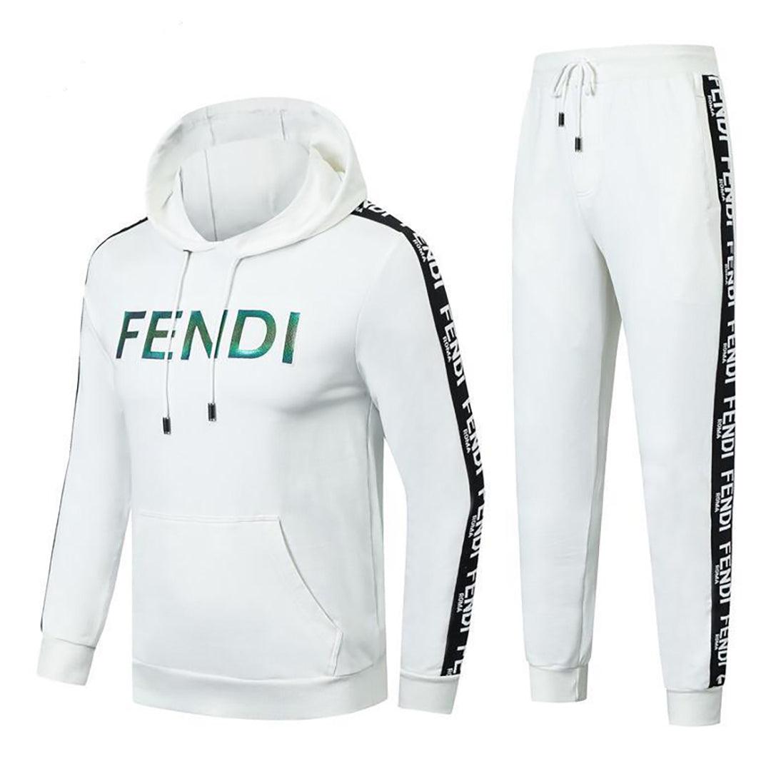 FD Luxury Men's Fashion Designer Hoodies Tracksuits-White - Obeezi.com