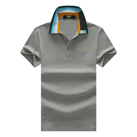 FD Multi Colors Collar Side Designer Eye Logo- Ash - Obeezi.com