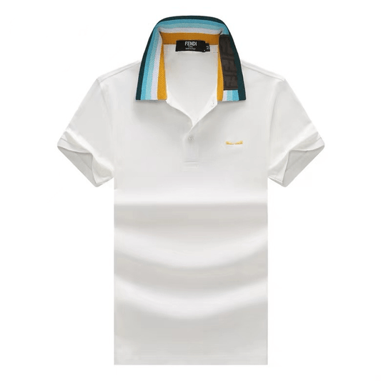 FD Multi Colors Collar Side Designer Eye Logo- White - Obeezi.com