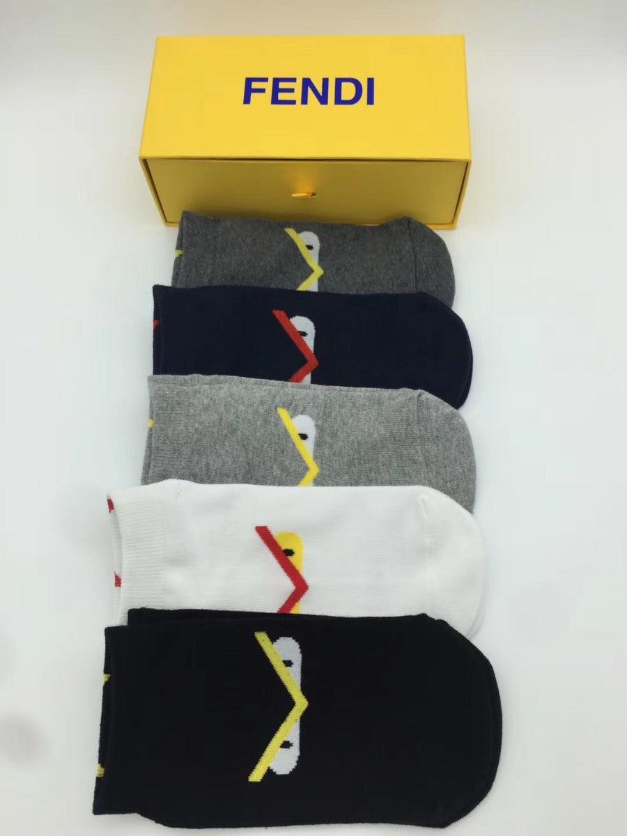 Fen Men's Cotton Sock 5 Pairs Brown Grey Black Blue Ash socks - Obeezi.com