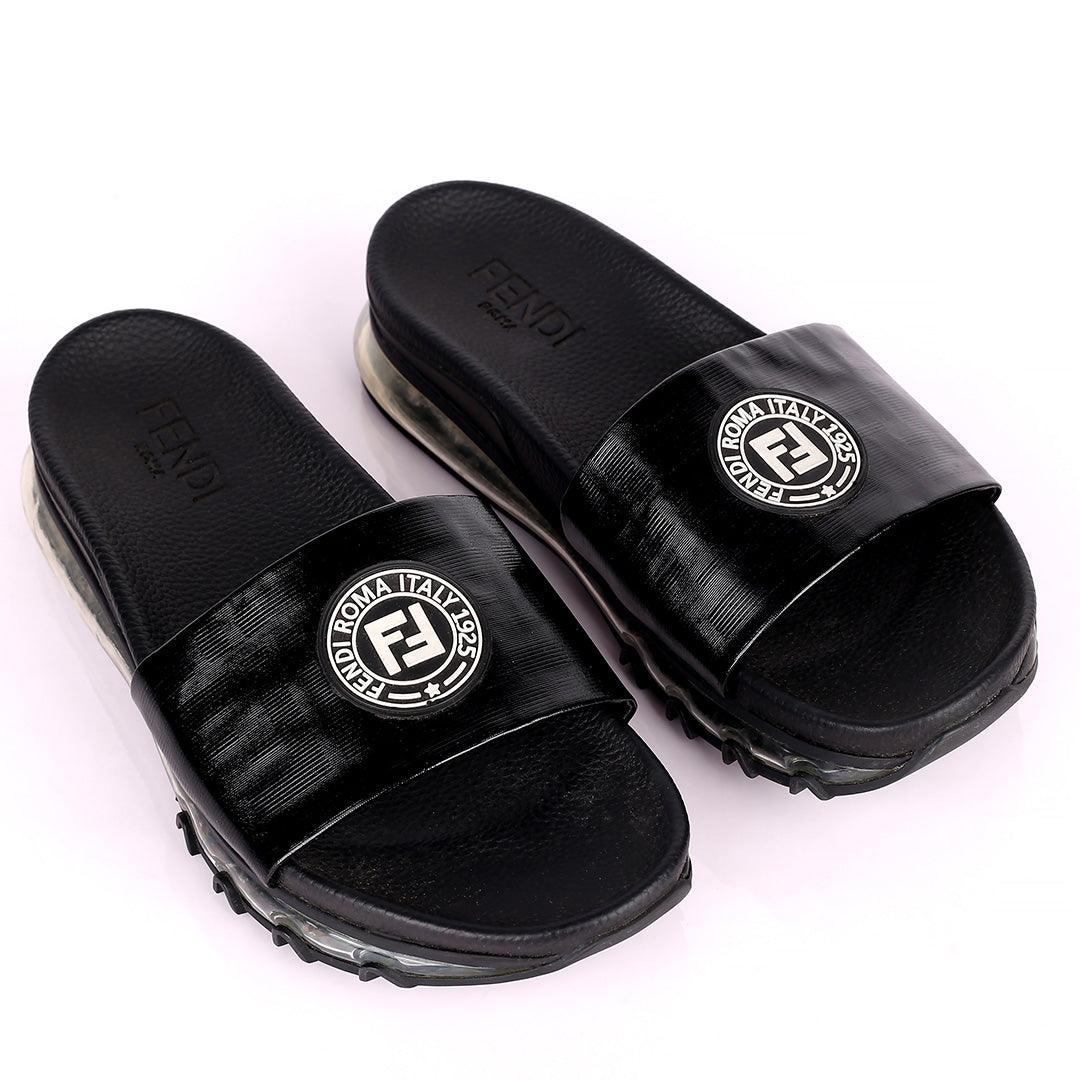 Fend Elegant Sneakers Sole Designed Black Slippers - Obeezi.com