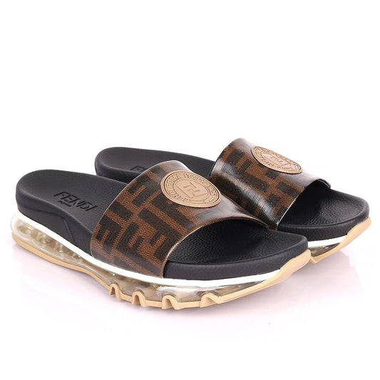 Fend Elegant Sneakers Sole Designed Brown Slippers - Obeezi.com