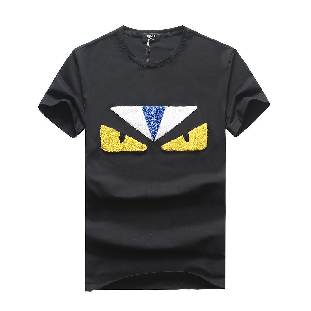Fendi Embroided Teddy Face T Shirt- Black - Obeezi
