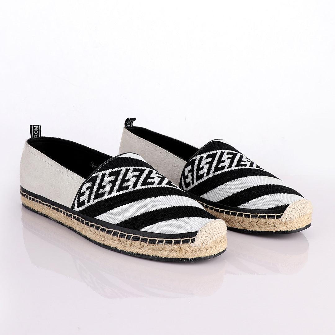 Fendi Roma CowHide Black White Shoe - Obeezi