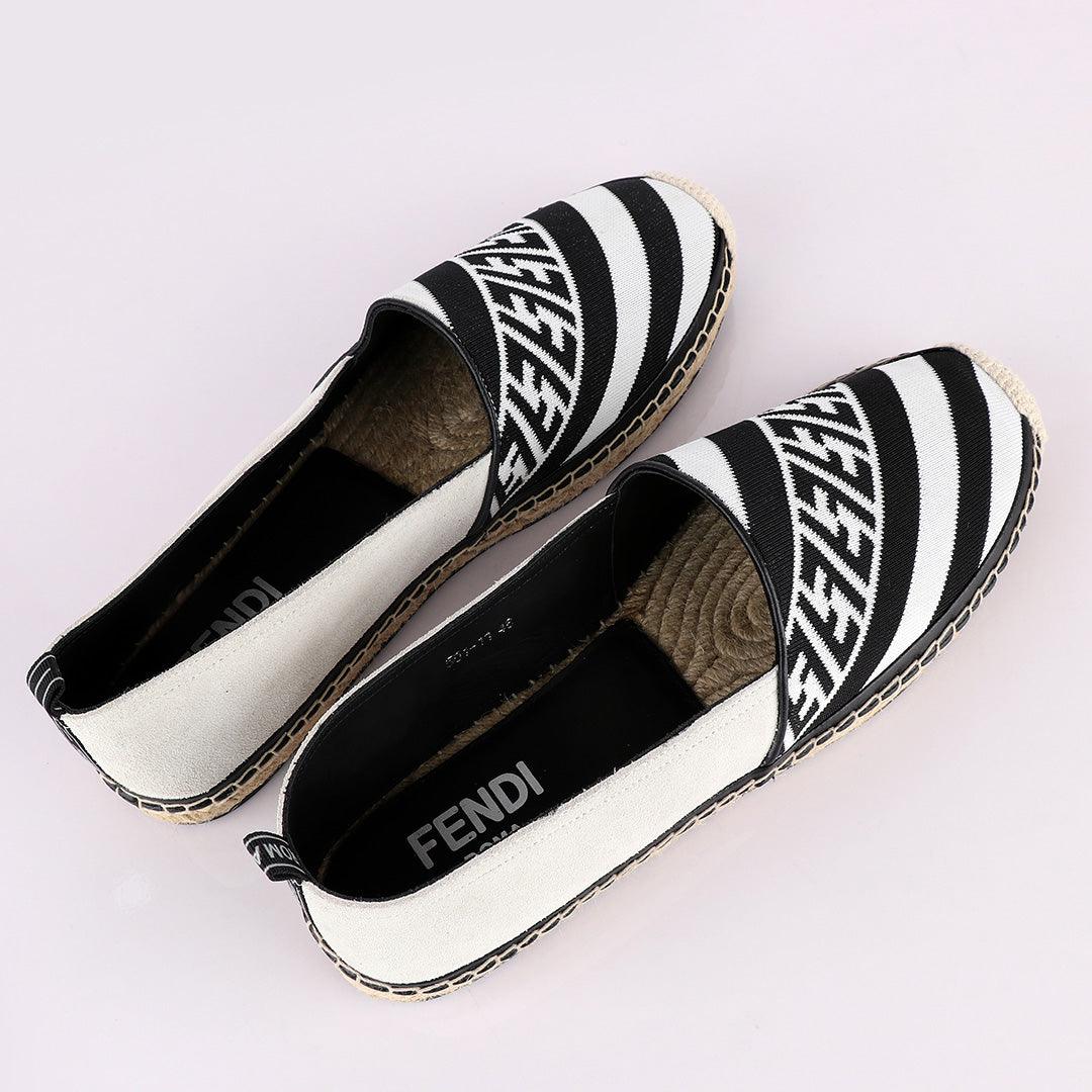 Fendi Roma CowHide Black White Shoe - Obeezi