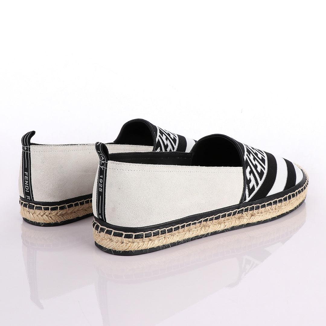 Fendi Roma CowHide Black White Shoe - Obeezi