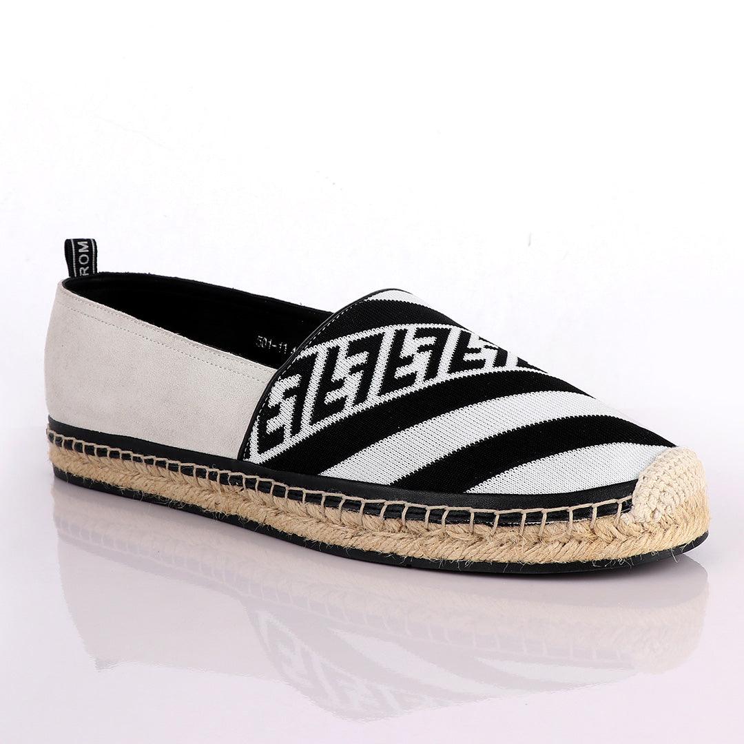 Fendi Roma CowHide Black White Shoe - Obeezi