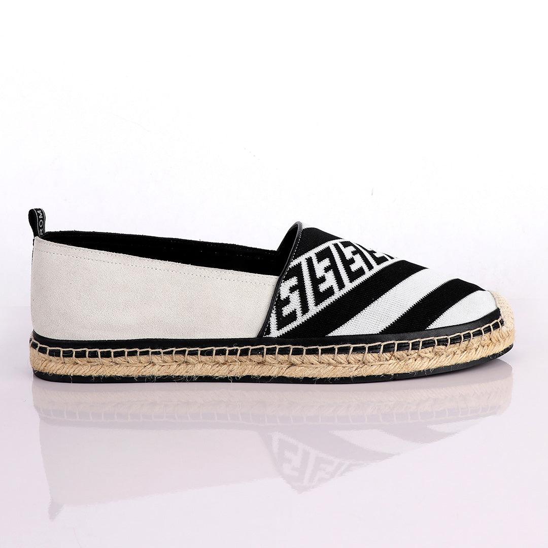 Fendi Roma CowHide Black White Shoe - Obeezi