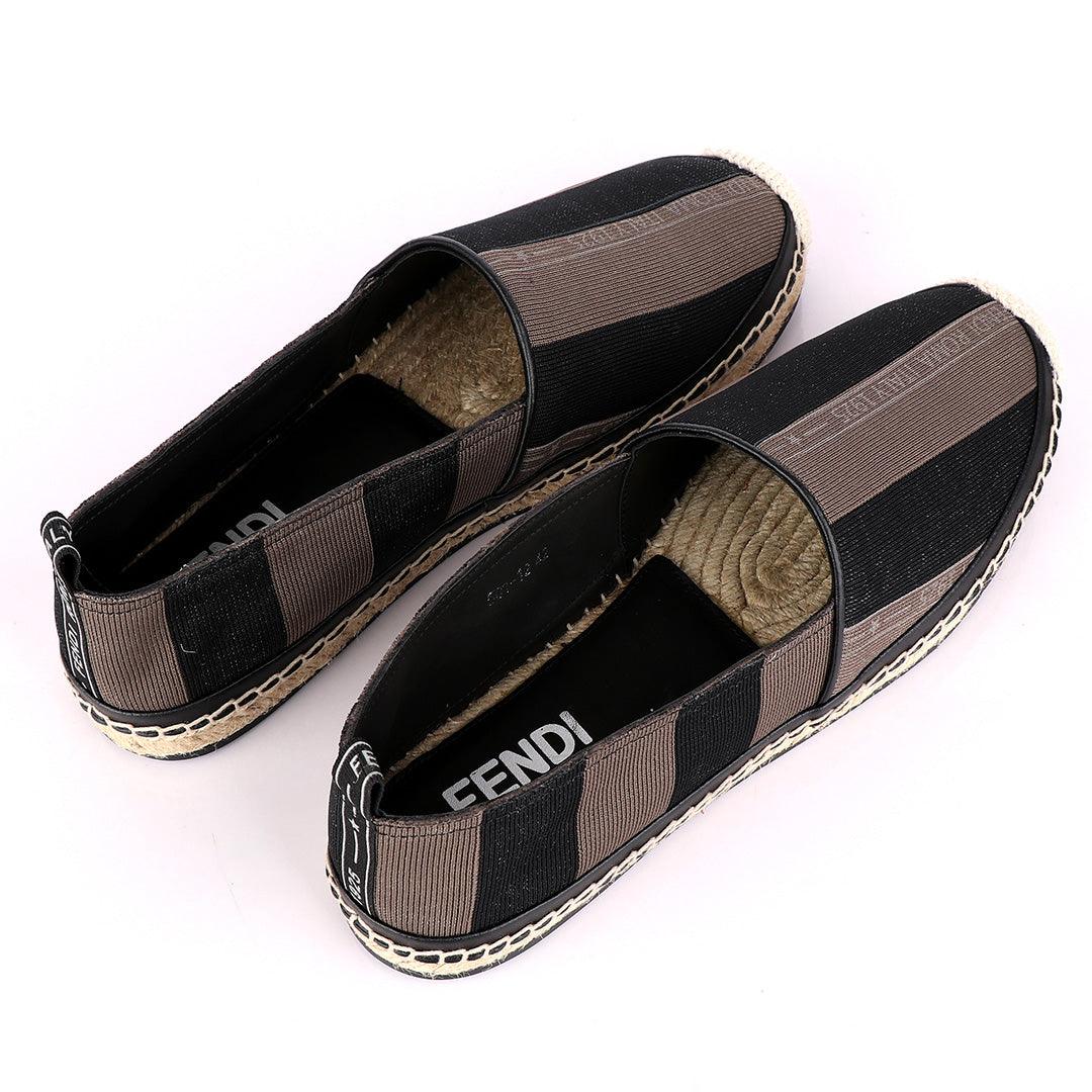 Fendi Roma CowHide Green Black Shoe - Obeezi