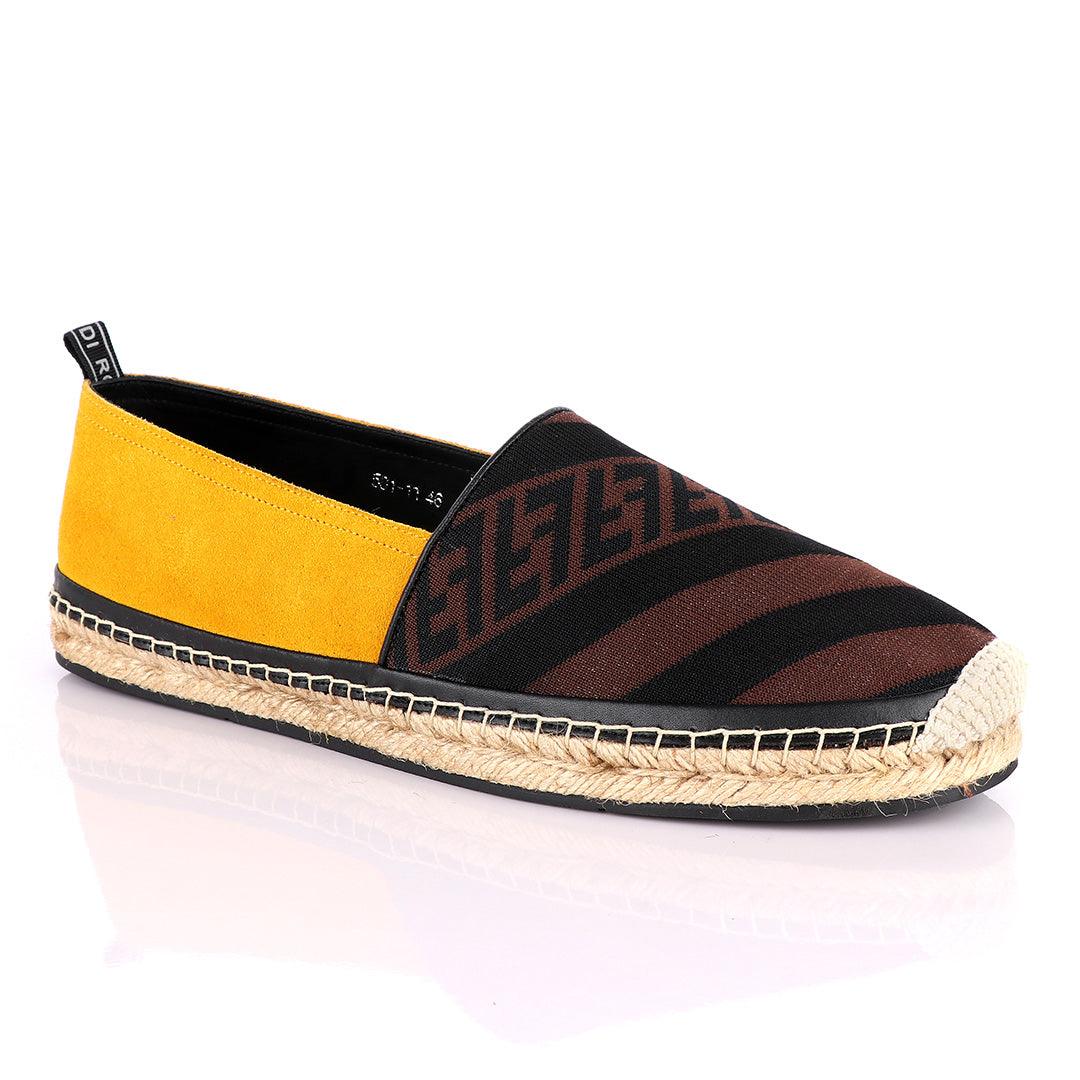 Fendi Roma CowHide Yellow Apricot Shoe - Obeezi