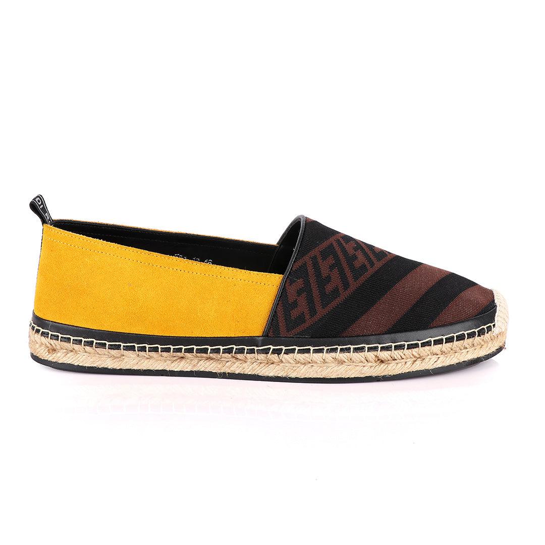Fendi Roma CowHide Yellow Apricot Shoe - Obeezi