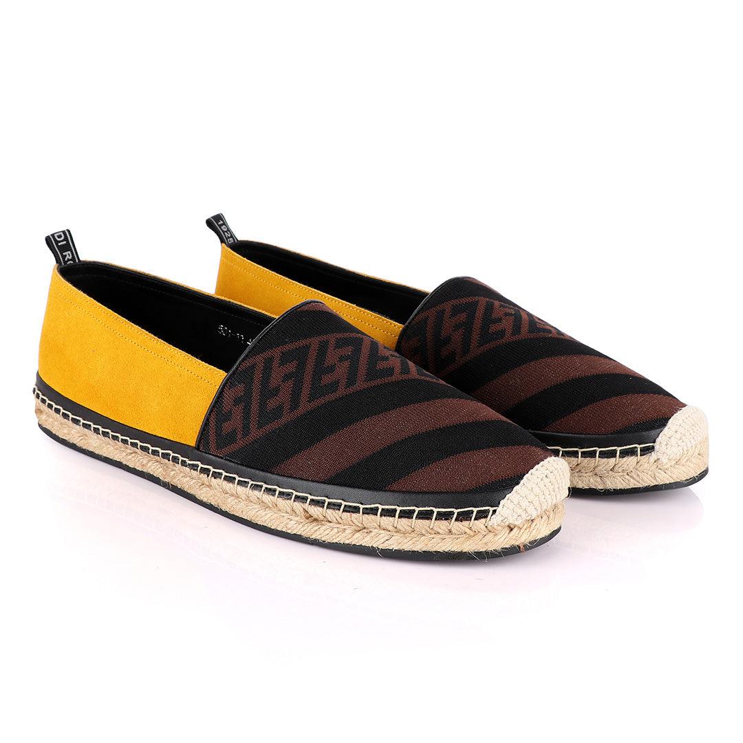 Fendi Roma CowHide Yellow Apricot Shoe - Obeezi