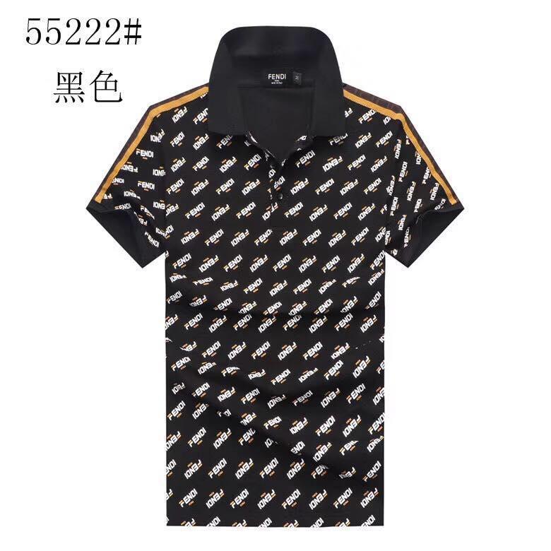 Fendi Roma Full Crested Logo Design Black Polo Shirt - Obeezi