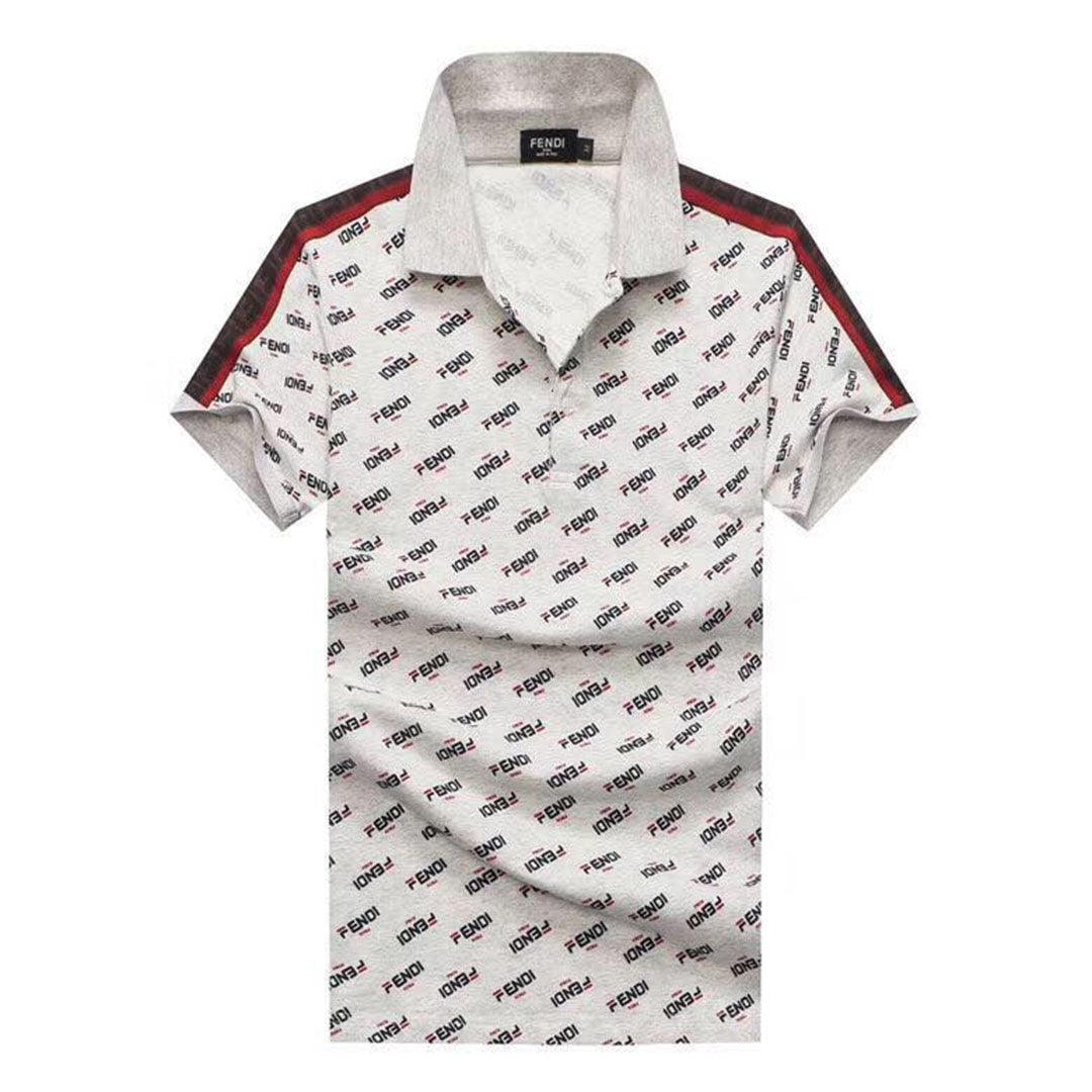 Fendi Roma Full Crested Logo Design White Polo Shirt - Obeezi