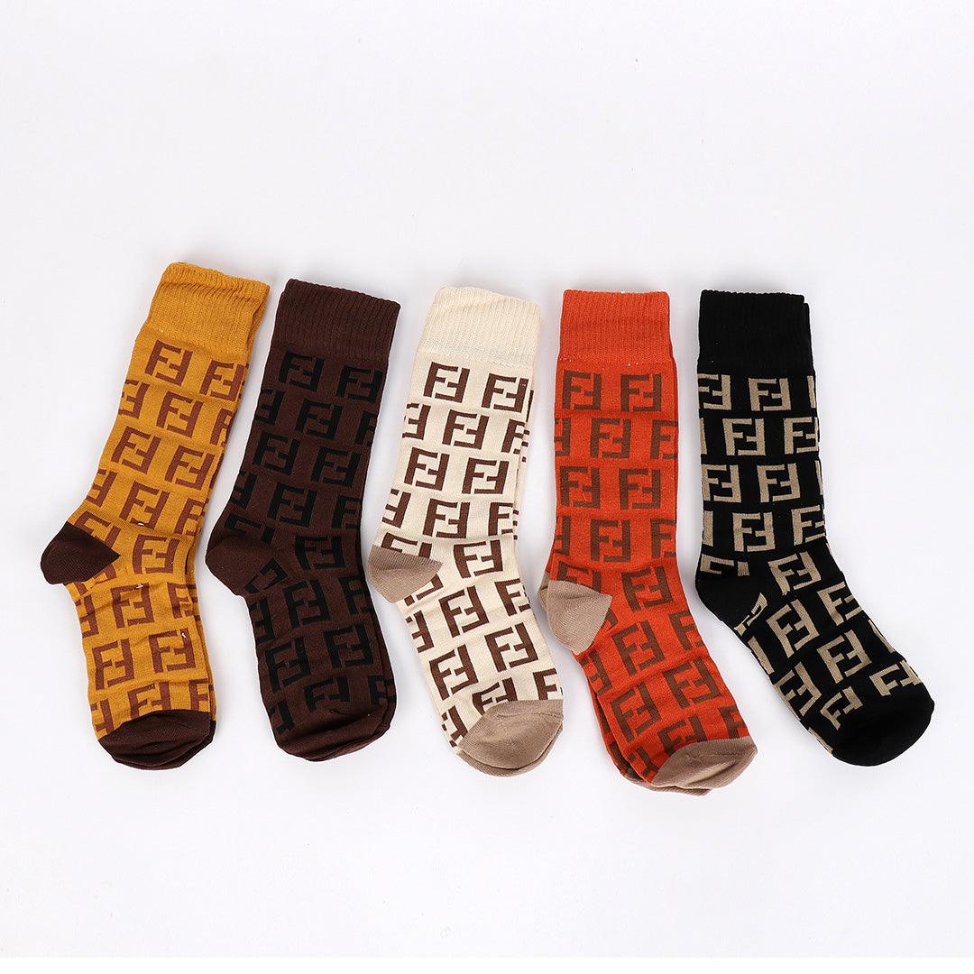 Fendi Roma Logo Designed Men's 5 In 1 Socks - Obeezi.com