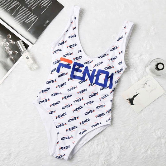 Fendi Roma White One-Piece Comfortable Body Trimming Bikini - Obeezi
