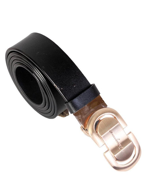 Ferragamo gold buckle Belt A66PP240- BLACK - Obeezi.com