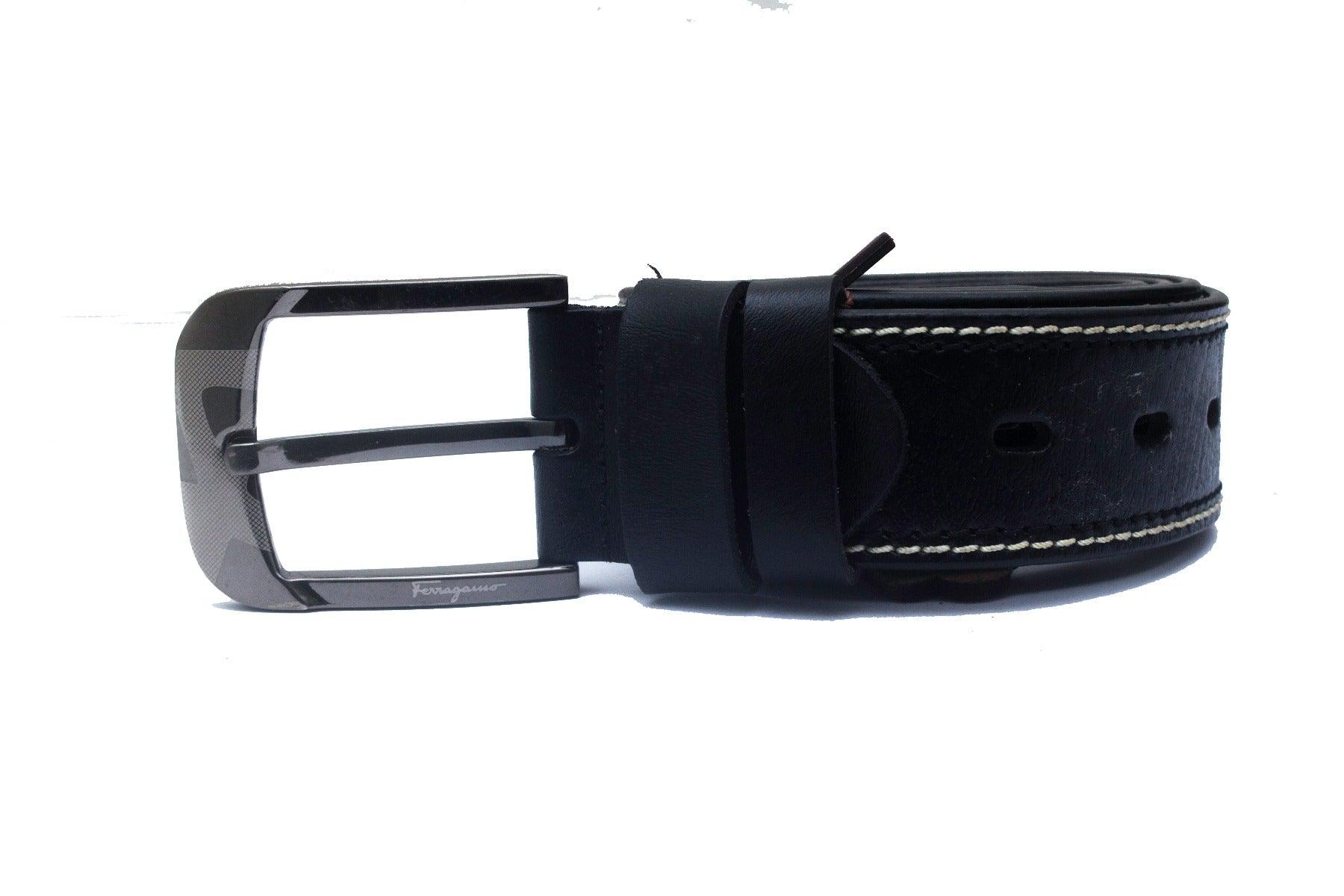 Ferrari Original Men's Black Leather Belt - Obeezi.com